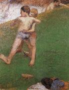 Paul Gauguin chidren wrestling oil painting artist